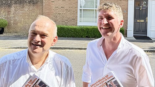 Sir Ed Davey and Edward Morello MP smiling