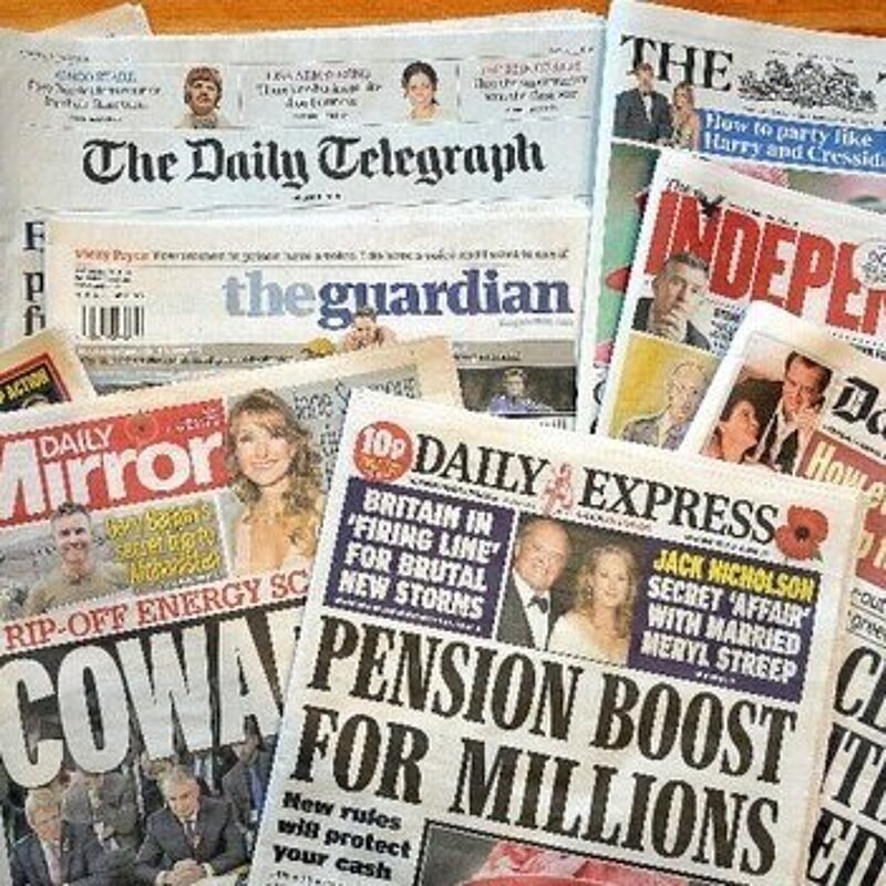 A group of newspapers.