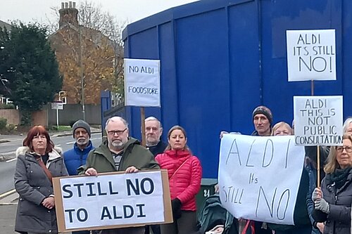 A recent meeting at the Aldi site aldi dec22
