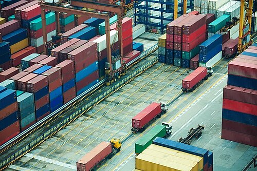 A shipping port.