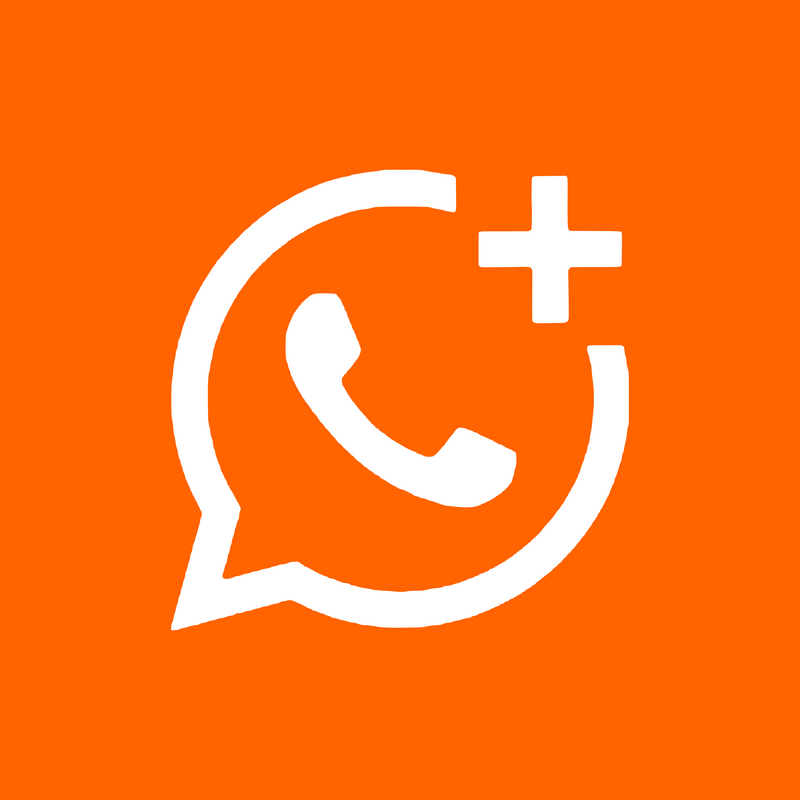 Whatspp Business Logo in white, on Orange background