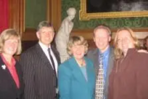Stephen Robinson and other Lib Dem candidates in the river room at the House of Lords