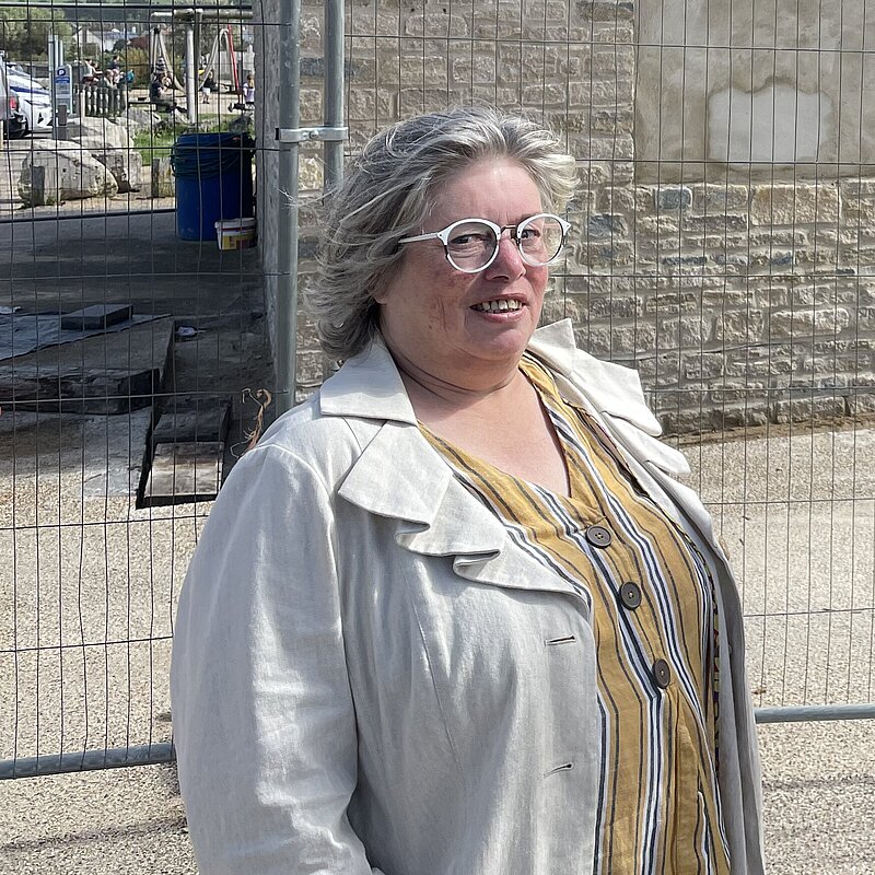 Sarah Williams & Dave Bolwell stood outside of new and fully accessible changing places in Bridport