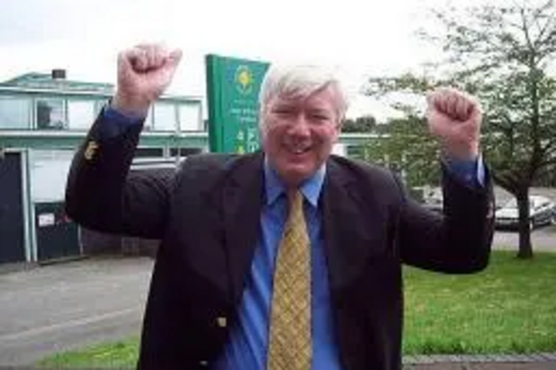 A delighted Paul Rowen at the sight of the new sixth form College