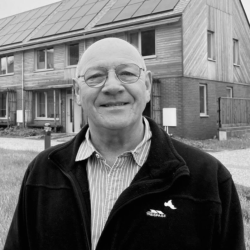 Black and White image of former Dorset Councillor For Bridport Ward and Bridport Town Councillor for West Bay ward, Dave Bolwell 