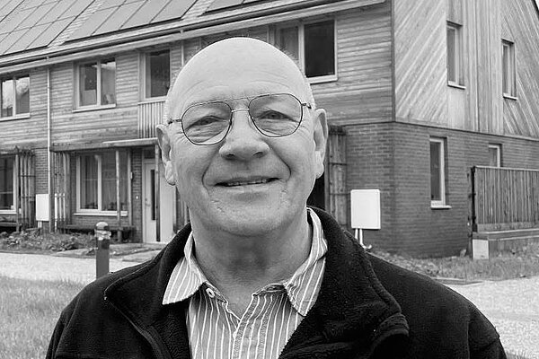 Black and White image of former Dorset Councillor For Bridport Ward and Bridport Town Councillor for West Bay ward, Dave Bolwell 