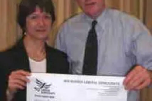 2. Photo of Serena with Norman Lamb, Lib Dem Shadow Health Secretary and the letter to Gordon Brown.