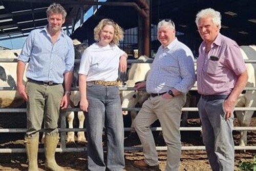 Anna Sabine, Alistair Carmichael with farmers
